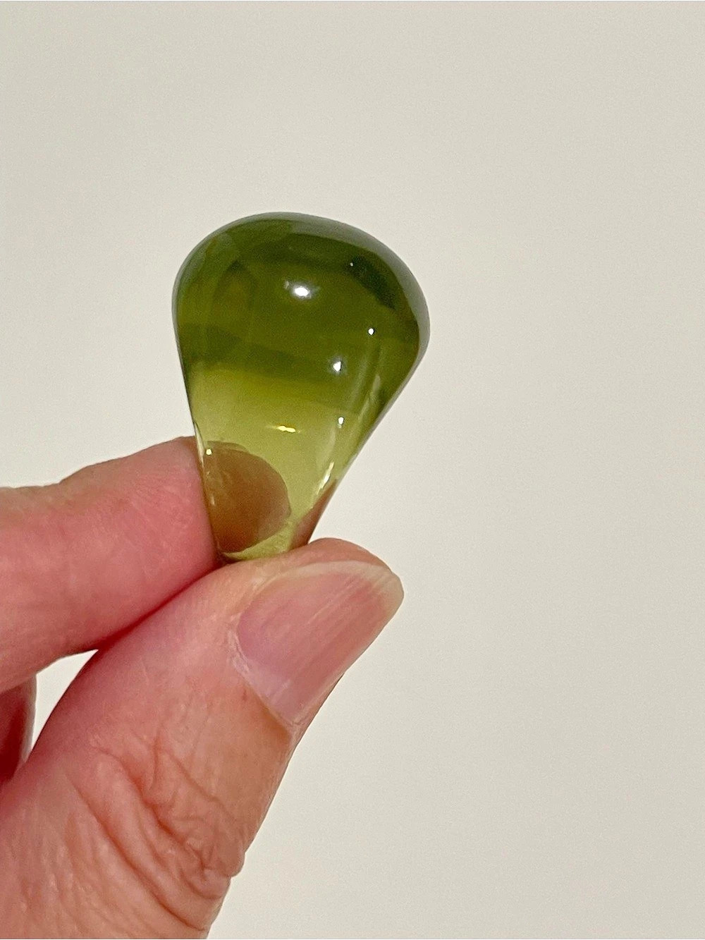 Green statement translucent resin ring